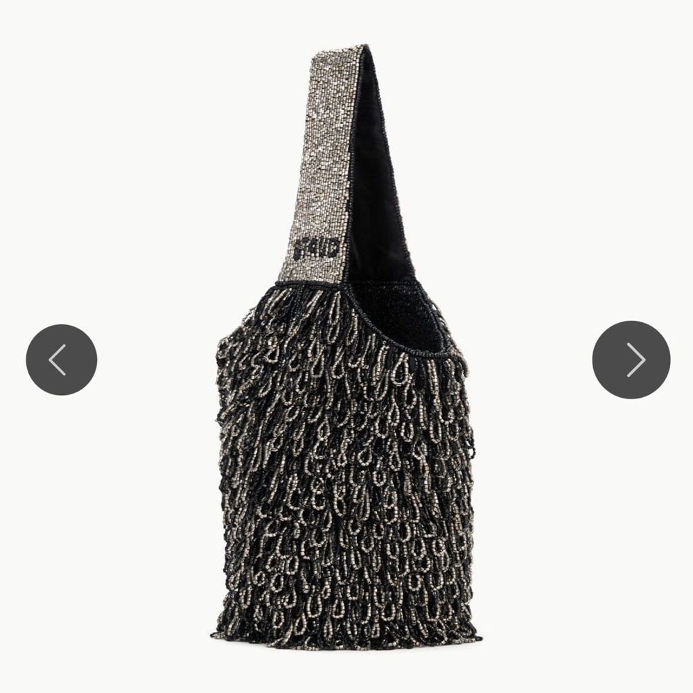 STAUD HARUKO BEADED BAG BLACK